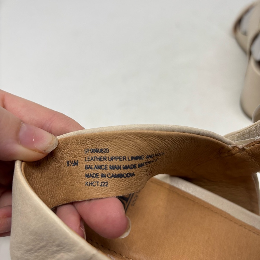 NEW Sofft Vaya Beige Cream Wedge Leather Sandals Size 8.5 - Picture 6 of 7